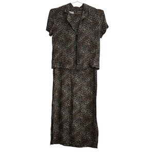 Karin Stevens 2-Piece Dress Set | Brown Leopard Print Ensemble